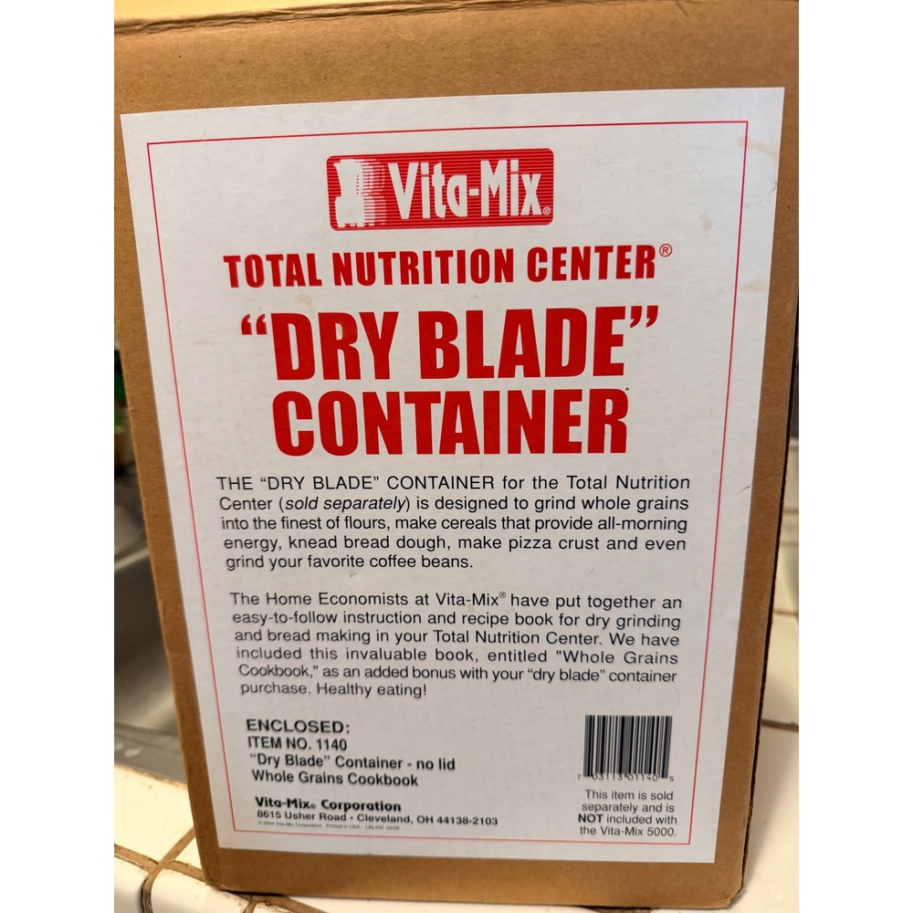 Vitamix Dry Blade Container 64oz Clear  Grinding Milling Whole Grains 1140 NEW